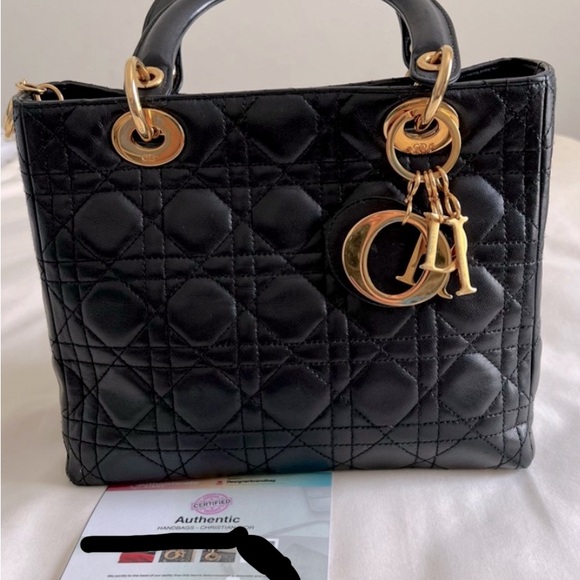 ❌❌SOLD❌❌Authentic Christian Lady Dior Medium Lambskin Handbag - Picture 2 of 16